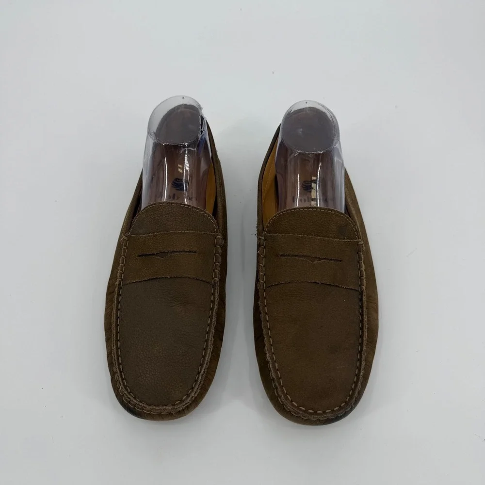 Bobbies Paris L'Artiste Brown Suede Driving Loafers Mens 44 Penny Moccasins